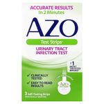 AZO, Test Strips®, тест на инфекцию мочевыводящих путей, 3 полоски для самопроверки