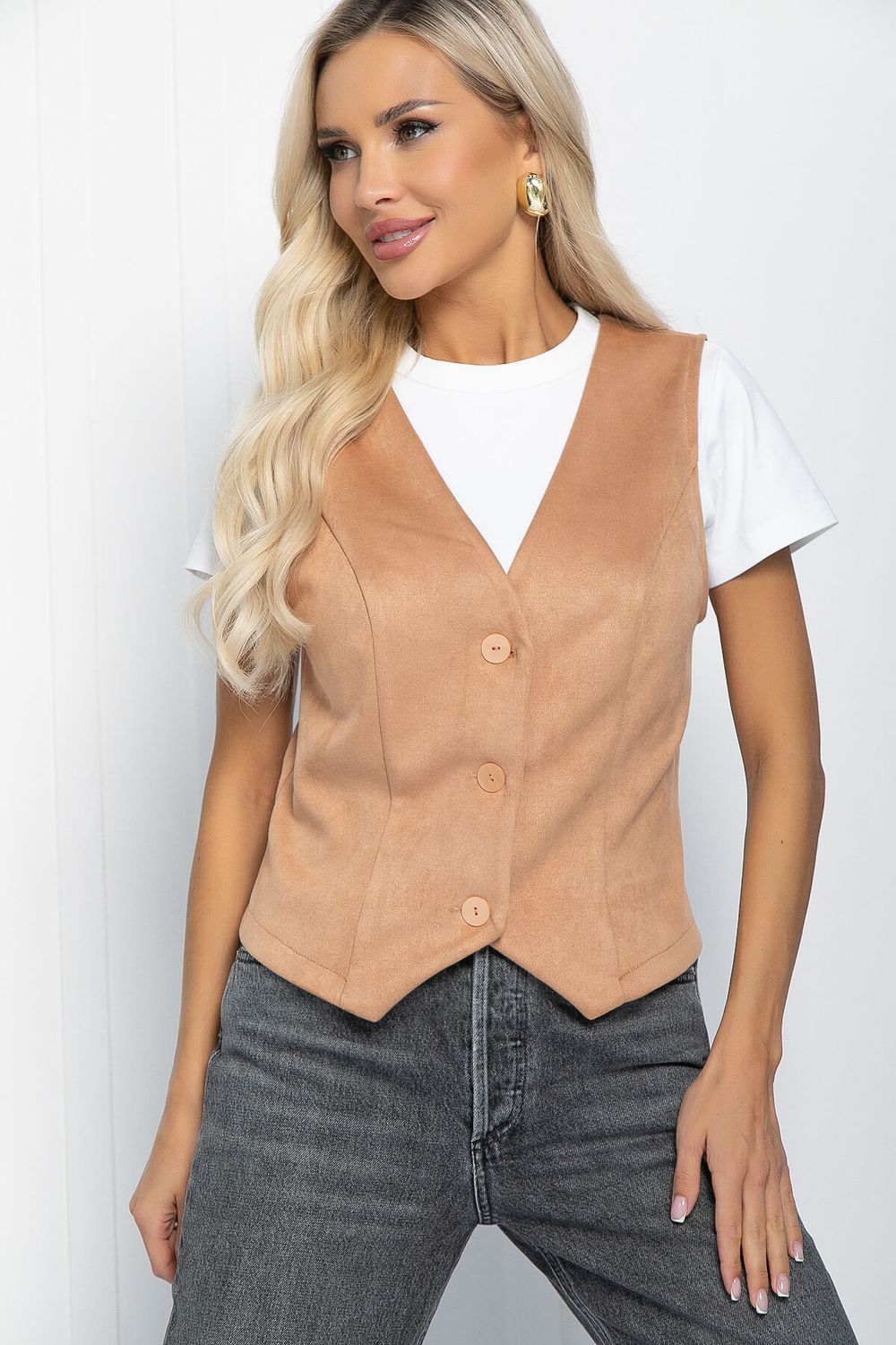 Жилет Силуэт (персиковый) Б11461 LT Collection