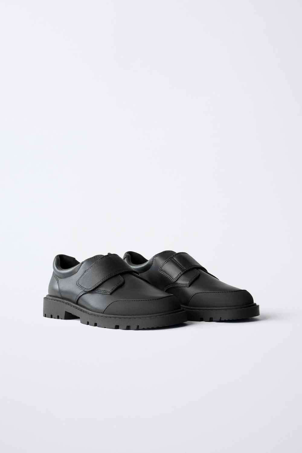 ZARA ШКОЛЬНЫЕ КОЖАНЫЕ ТУФЛИ, ЧЕРНЫЙ