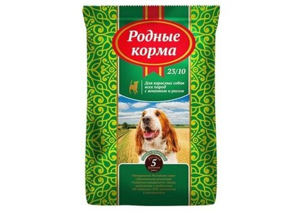 Сухой корм РОДНЫЕ КОРМА для взрослых собак ягненок с рисом 24/10 2,045 кг