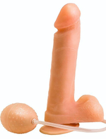 Фаллоимитатор-реалистик с грушей для имитации эякуляции (19 см) (Цвет: телесный)
