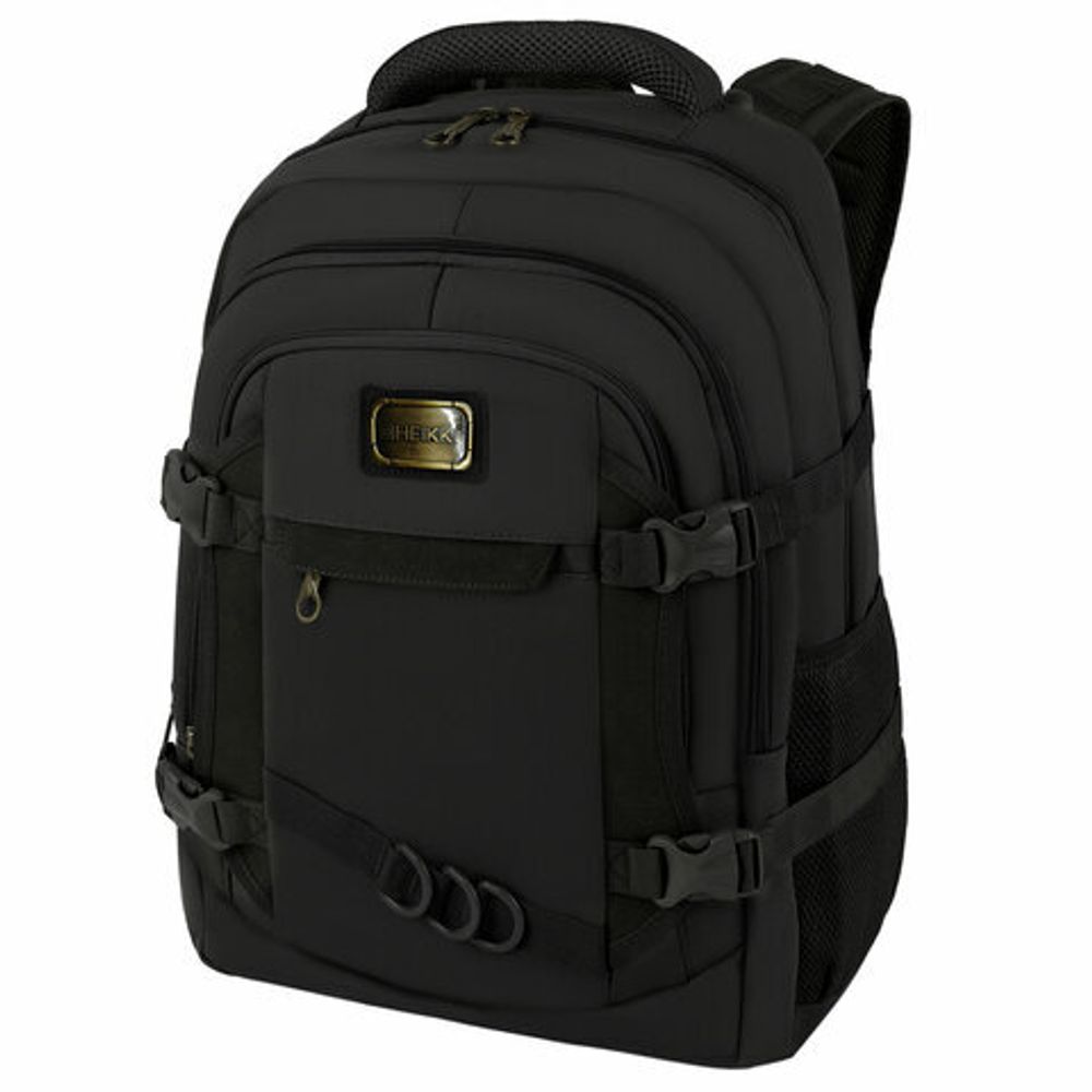 Рюкзак HEIKKI DESERTED (ХЕЙКИ) универсальный, 3 отделения, эргономичный, багажная лента, черный, 47х33х17 см, 273878