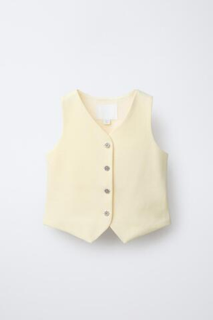 ZARA ЖИЛЕТ БЕЗ РУКАВОВ, СВЕТЛО-ЖЕТЛЫЙ
