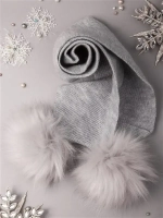 Шарф зимний вязаный с помпонами для детей