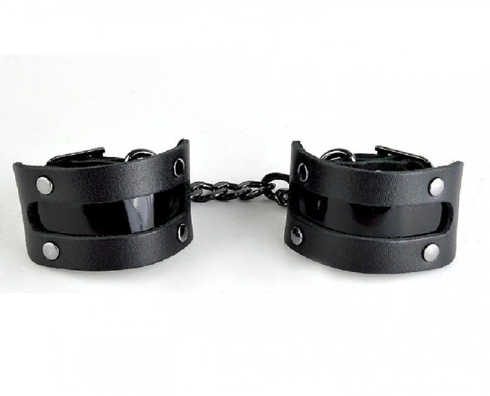 Наручники Sitabella Пятница лак черные кожа Наручники Sitabella Пятница лак черные кожа
