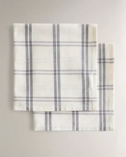 ZARA HOME ХЛОПКОВАЯ САЛФЕТКА (НАБОР ИЗ 2 ШТ.), СИНИЙ