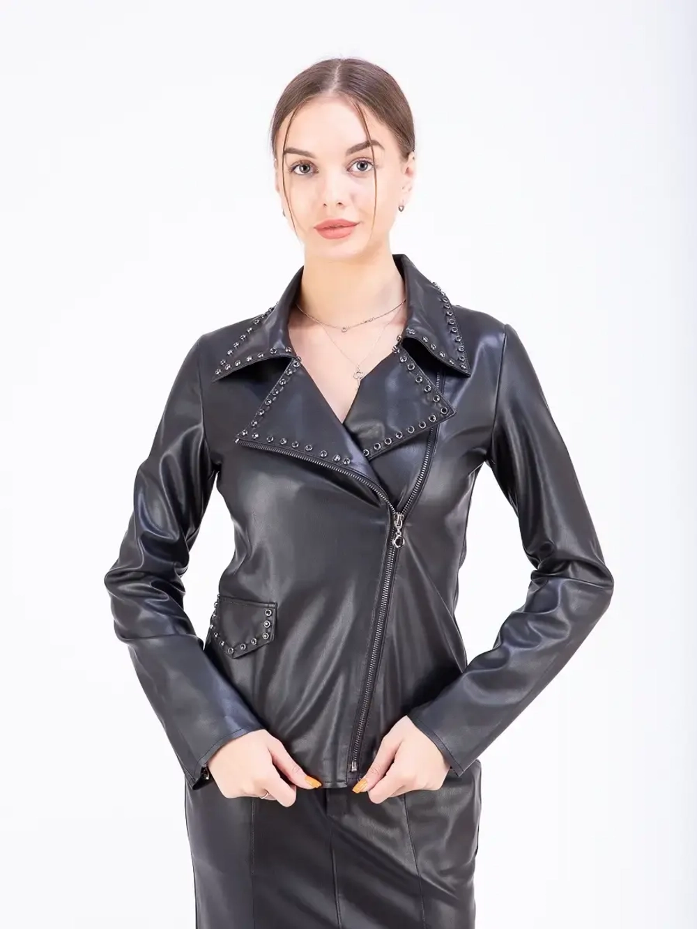 Куртка женская кожаная, экокожа женская