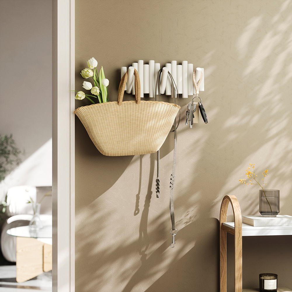 Вешалка настенная UMBRA Picket, 5 крючков, белая