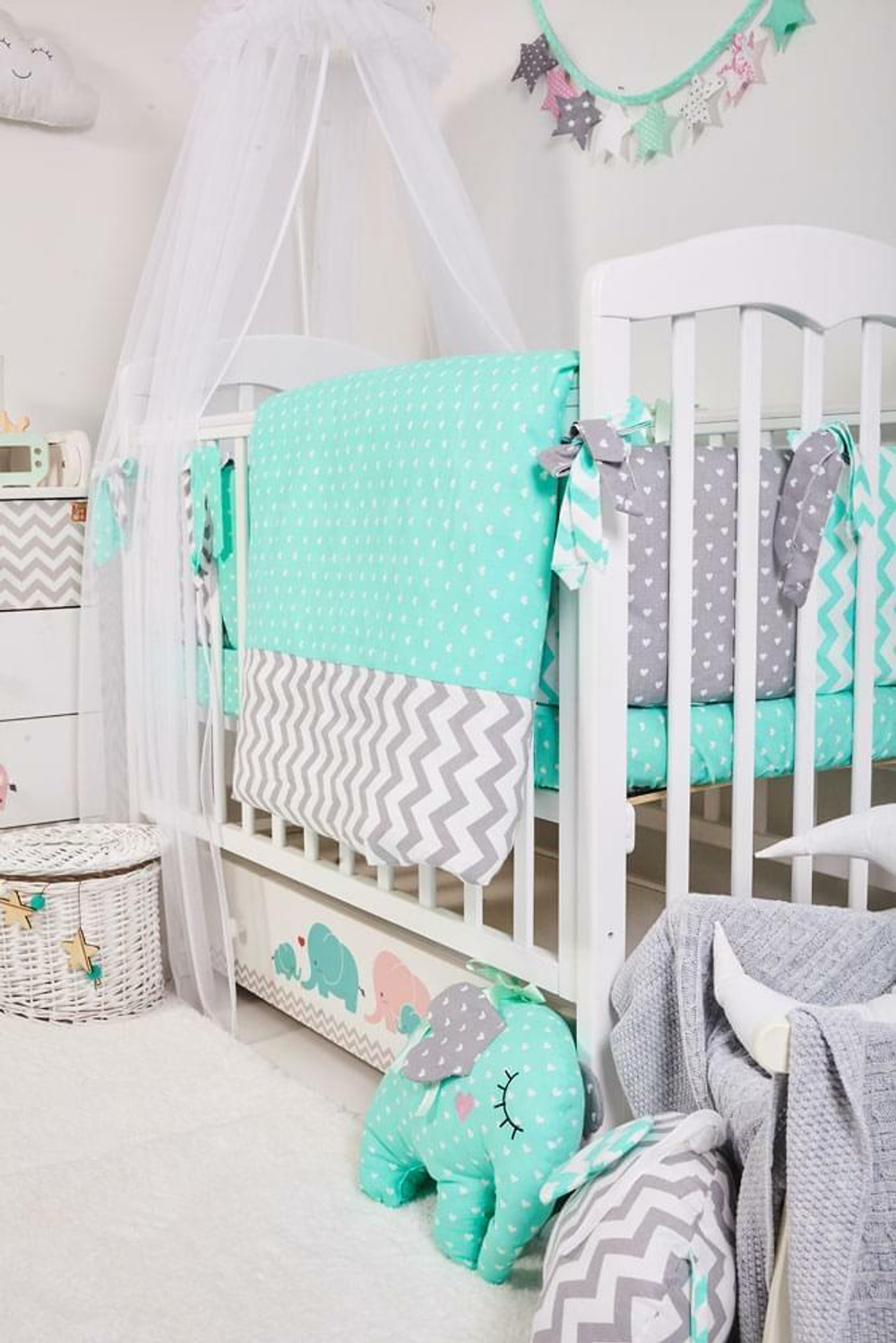 Кровать детская 120*60 "СИЛЬВИЯ"-7 (арт.47) универ маят/ящ "Слоники"