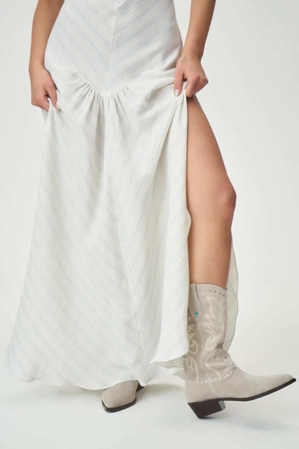 Платье Во имя Розы ванильное в полоску