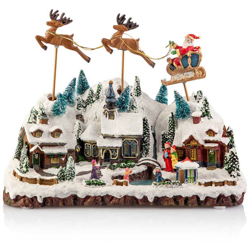 Фигурка 28см Музыкальная деревня с подсветкой Lamart LMR-15217