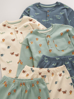 Пижама для мальчика Next AJ0-541, 3 шт., Голубой, Зеленый, Песочный