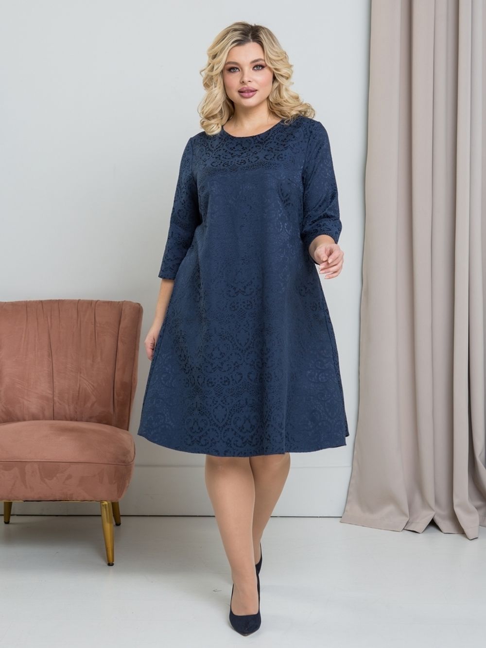 Платье 1318 темно-синий Novita (Акция)
