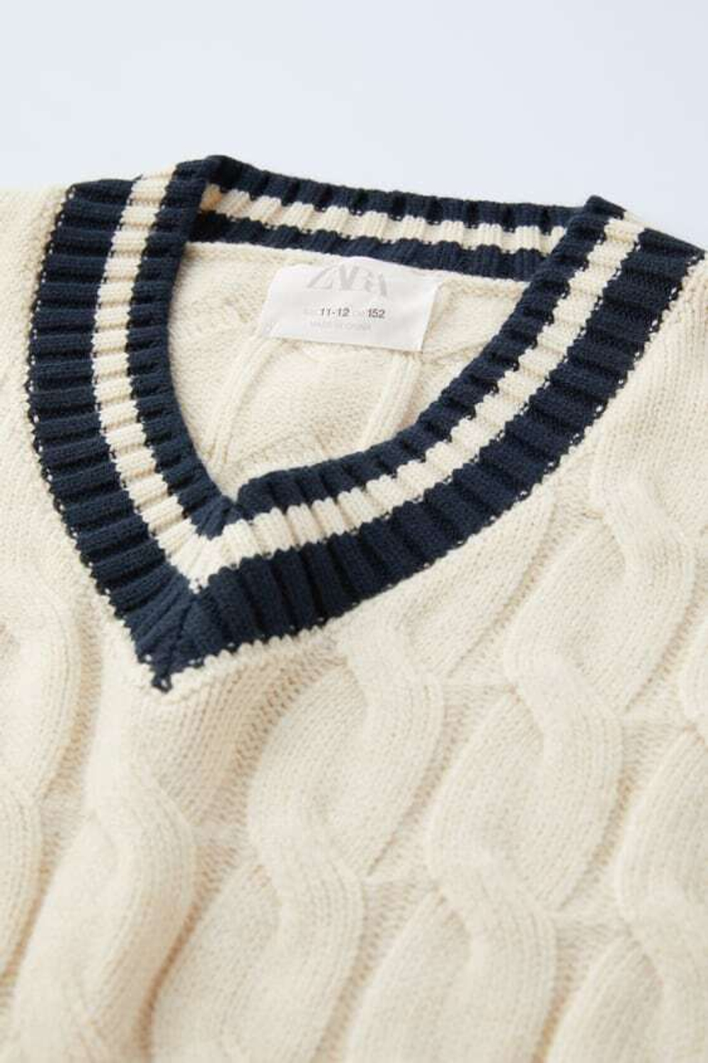 ZARA СВИТЕР С УЗОРОМ «КОСЫ», ЭКРЮ