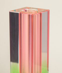 Ваза/Подсвечник из акрила 5 х 5 х 16 Розово-зеленый