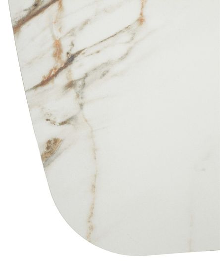 Стол MALTA 160 KL-188 Контрастный мрамор матовый, итальянская керамика/ каркас цвета шампань