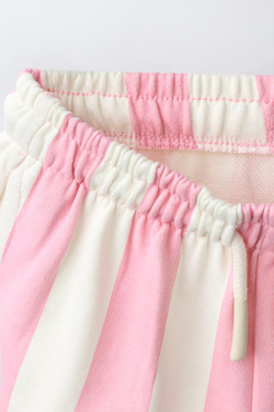 ZARA ШОРТЫ ИЗ МЯГКОЙ ТКАНИ В ПОЛОСКУ, ПАСТЕЛЬНО-РОЗОВЫЙ