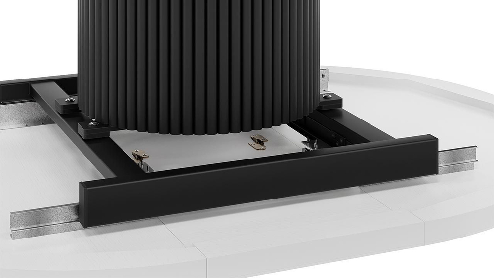 Стол кухонный обеденный раздвижной Черный муар/Керамика матовая белый мрамор 140(180)х85х76 см