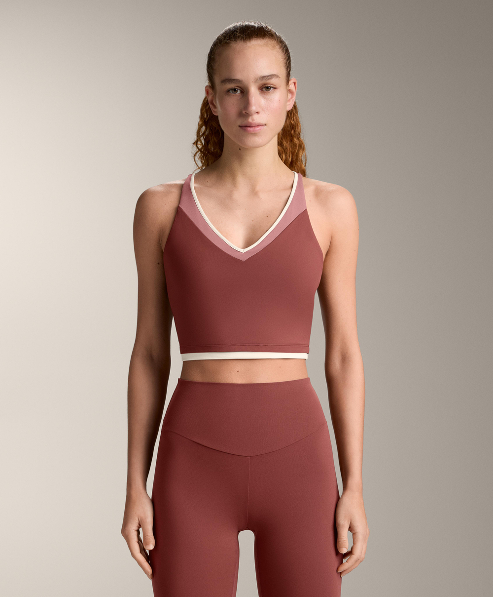 Oysho Топ Comfortlux, линялый махагон