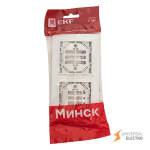 Минск Рамка 2-местная горизонтальная белая EKF Basic