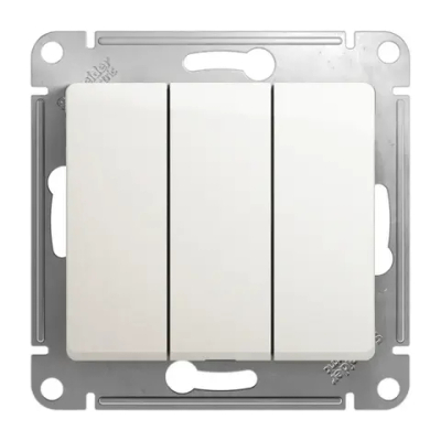 GLOSSA 3-клавишный ВЫКЛЮЧАТЕЛЬ, сх.1+1+1, 10АХ, механизм, ПЕРЛАМУТР