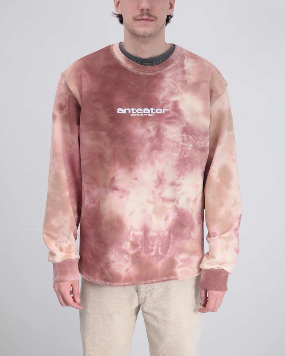 Толстовка Anteater Hoodlong Tie Dye Бежевая