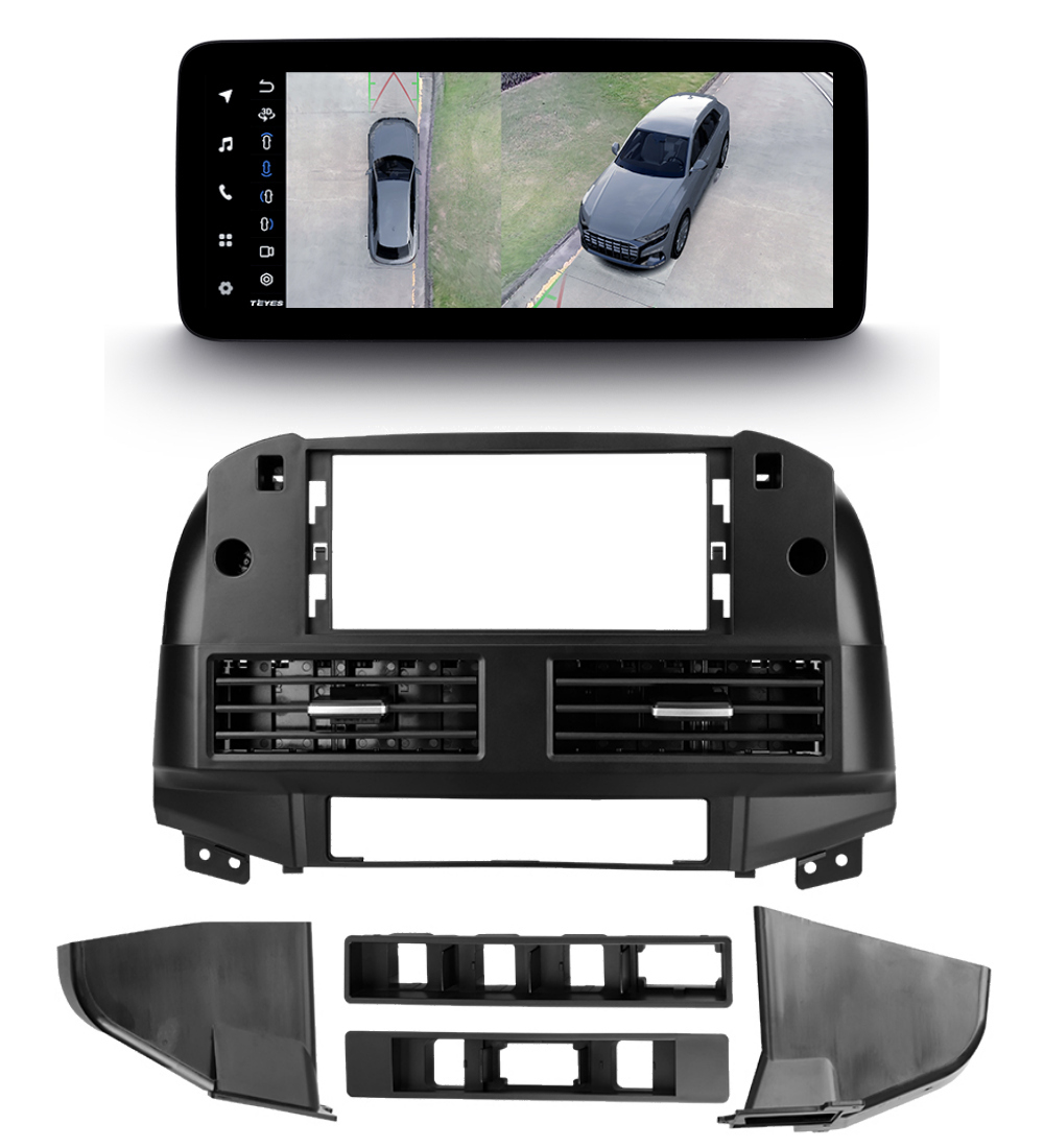 Магнитола для Hyundai Santa Fe 2006-2012 (3 и 4 кнопки) - Teyes LUX ONE 360 монитор 12.3", Android 10, ТОП процессор, CarPlay, 4G SIM-слот, 6/128 ГБ, 4 камеры в комплекте