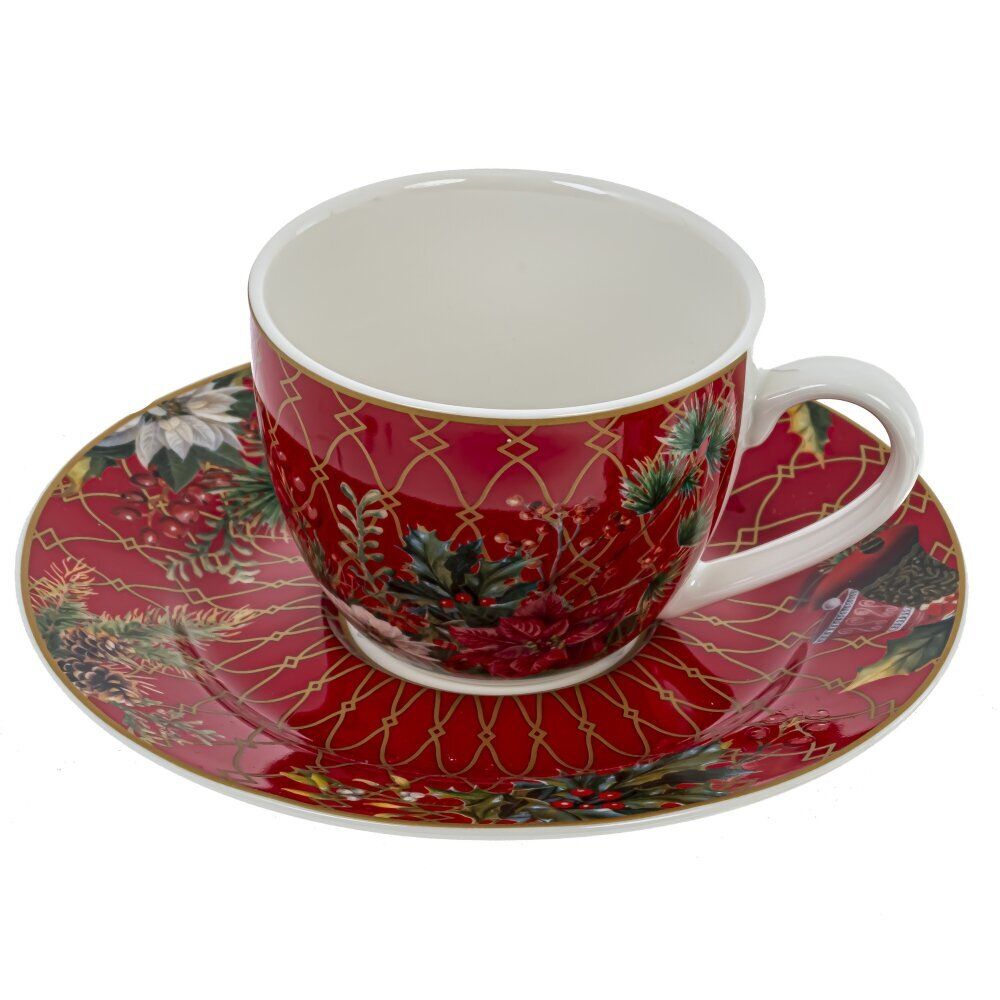 GAEM Чашка с блюдцем "Рождественский Вальс", 100 мл, L12,5 W12,5 H6 см