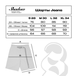 Шорты джинсовые SHADOW DENIM синие