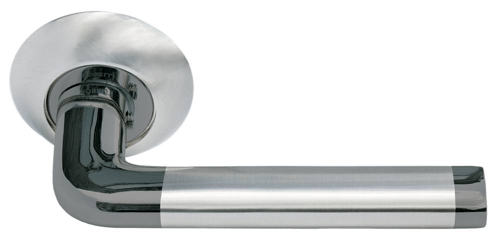 Дверные ручки Morelli "КОЛОННА" MH-03 SN/BN Цвет - Белый никель/Чёрный никель