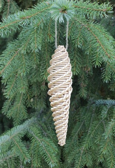 Елочные игрушки из лозы, набор сосулек 6 шт.