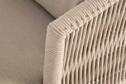 "Верона" лаунж-зона 5-местная плетеная из роупа (веревки), каркас алюминиевый белый, роуп бежевый