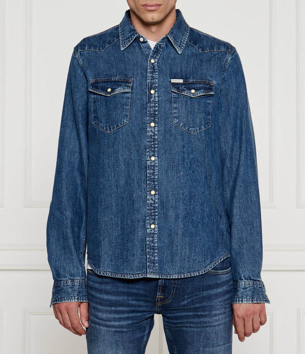 Джинсовая рубашка Guess Jeans - голубой(M4YH55 D5EI1)