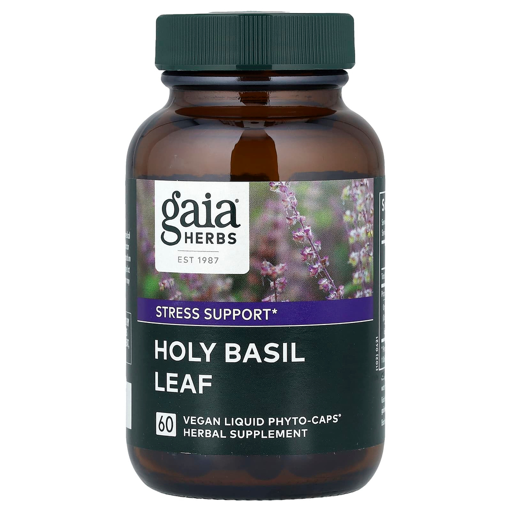 Gaia Herbs, Лист базилика священного, 60 веганских жидких капсул Phyto-Caps®