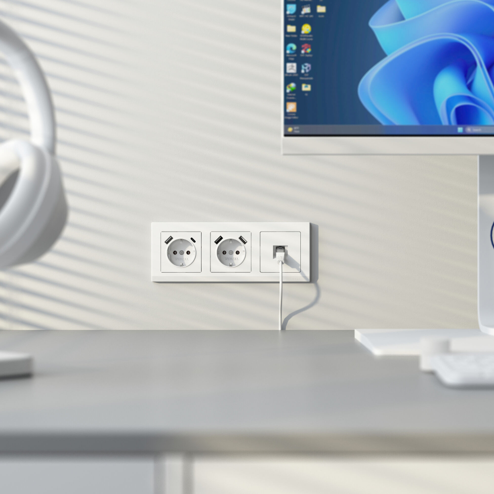 Розетка Ethernet RJ-45 cat. 6A экранированная (белый матовый) W5120001