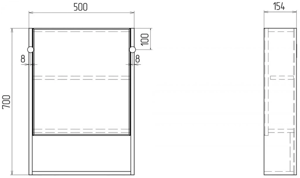 Зеркальный шкаф Vigo Urban 500 (500х154х700 мм) (zsh.URB.50)