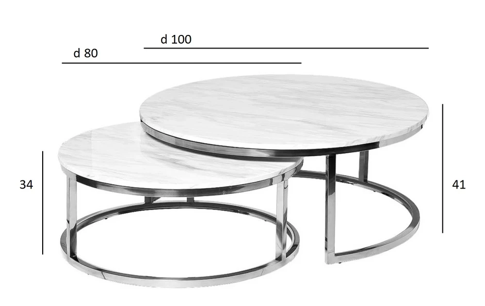 Комплект журнальных столов (2шт) Garda Decor 101 ЧЕРНАЯ 57EL-CT101А-BL