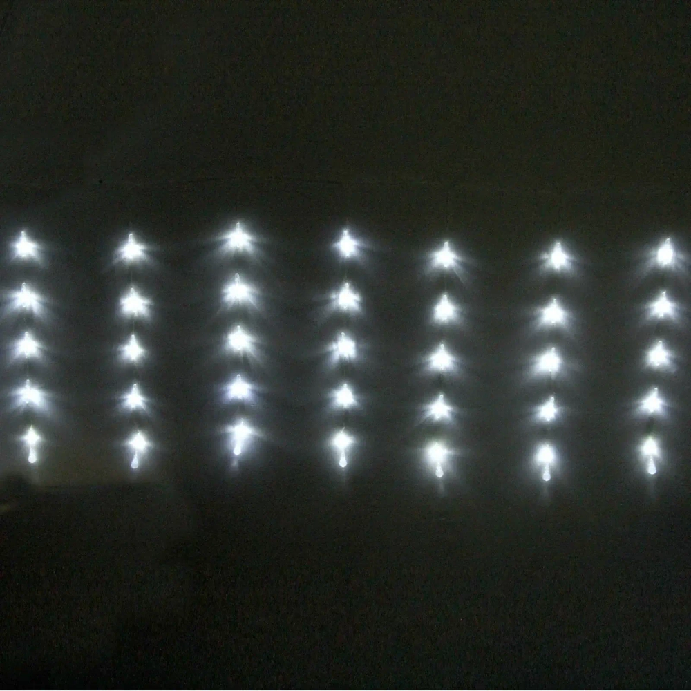 Гирлянда для дома БАХРОМА 2,0м*0,6м 50 ламп LED, с насадками Капля, Белый (возможность соединения)