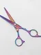 Ножницы парикмахерские с упором «Premium», загнутые кольца, лезвие — 6 см, цвет хамелеон