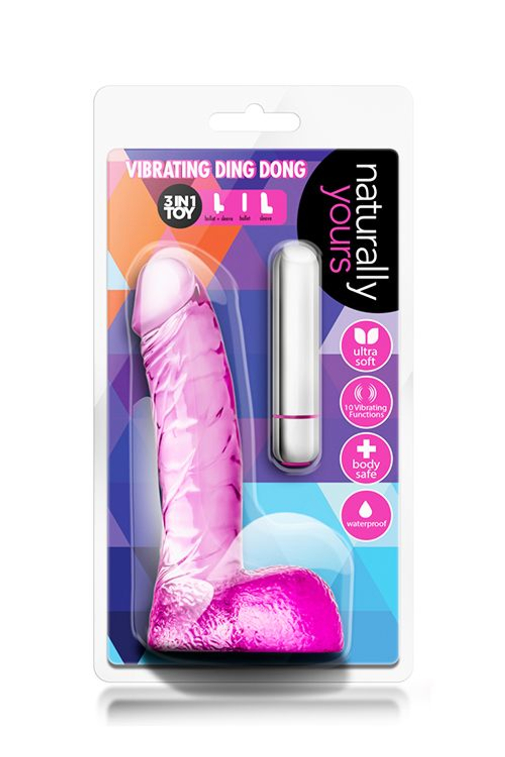Розовый вибратор-реалистик Vibrating Ding Dong - 16,5 см. (Цвет: розовый)