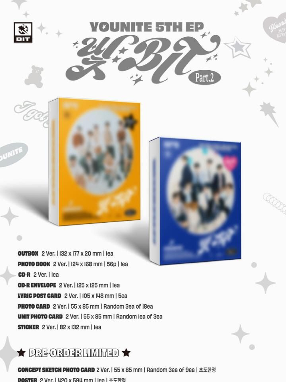 Альбом YOUNITE - : BIT PART.2 5th EP Album 2 Version SET