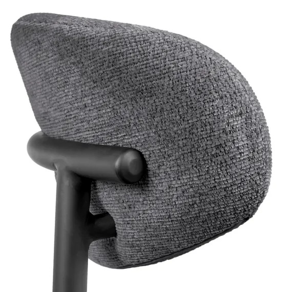 Полубарный стул Arvo 65 см, серый шенилл с черными ножками