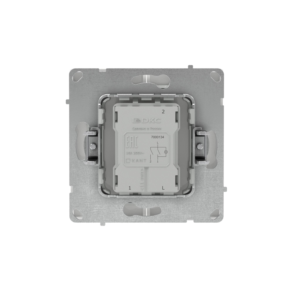 Выключатель двухклавишный с подсветкой, KANT, белая магнолия