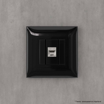 Компьютерная розетка RJ-45 без шторки в стену, кат.6 одинарная экранированная, "Avanti", "Черный квадрат"