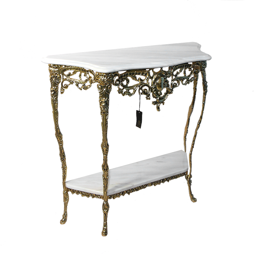 Bello De Bronze Консоль Креденсия Дос Тампош с 2-мя столешницами из мрамора