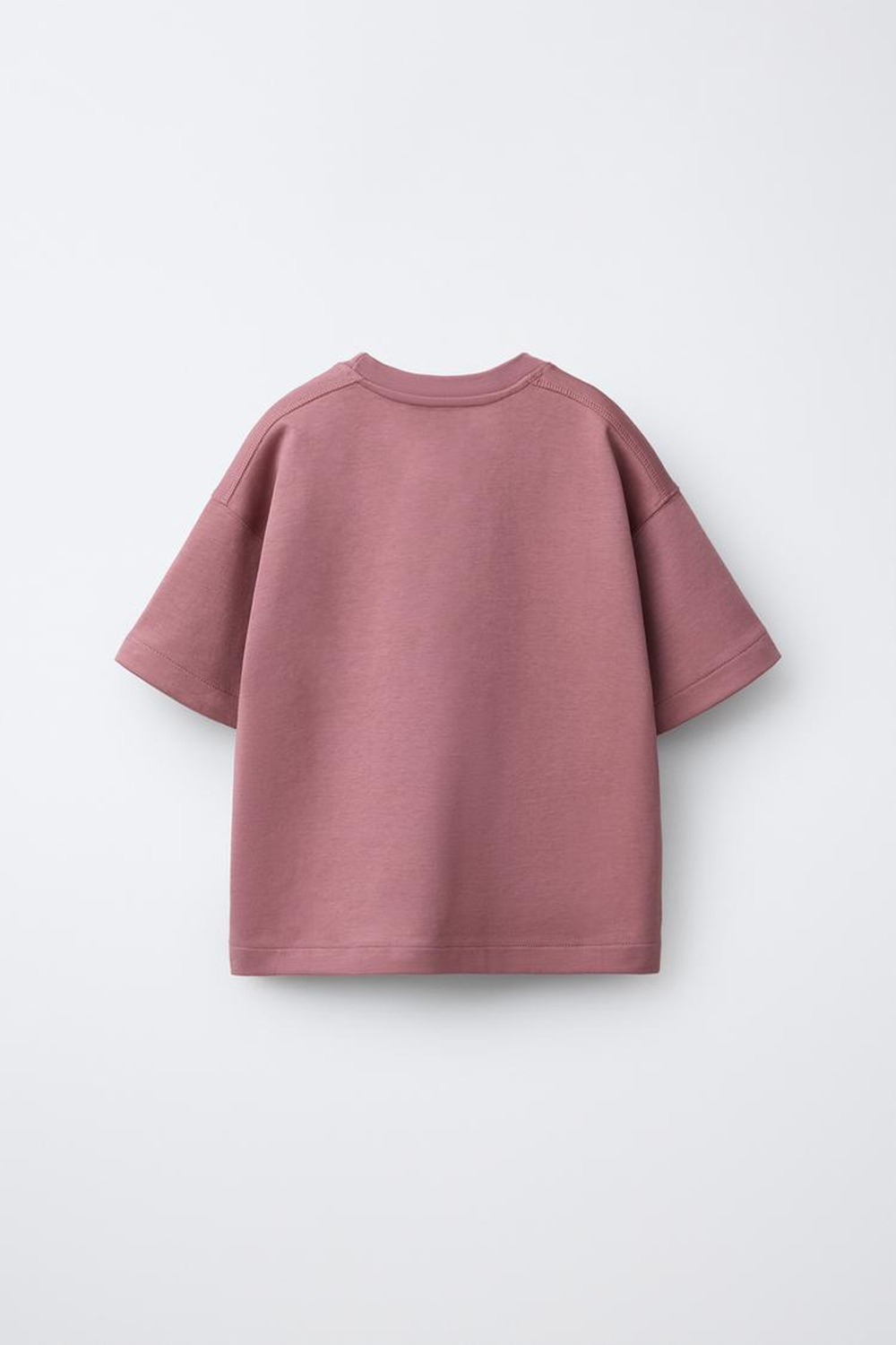 ZARA КОМПЛЕКТ ИЗ ФУТБОЛКИ И ШОРТОВ ИЗ ТКАНИ ИНТЕРЛОК, ЦВЕТ РОЗОВОГО ДЕРЕВА