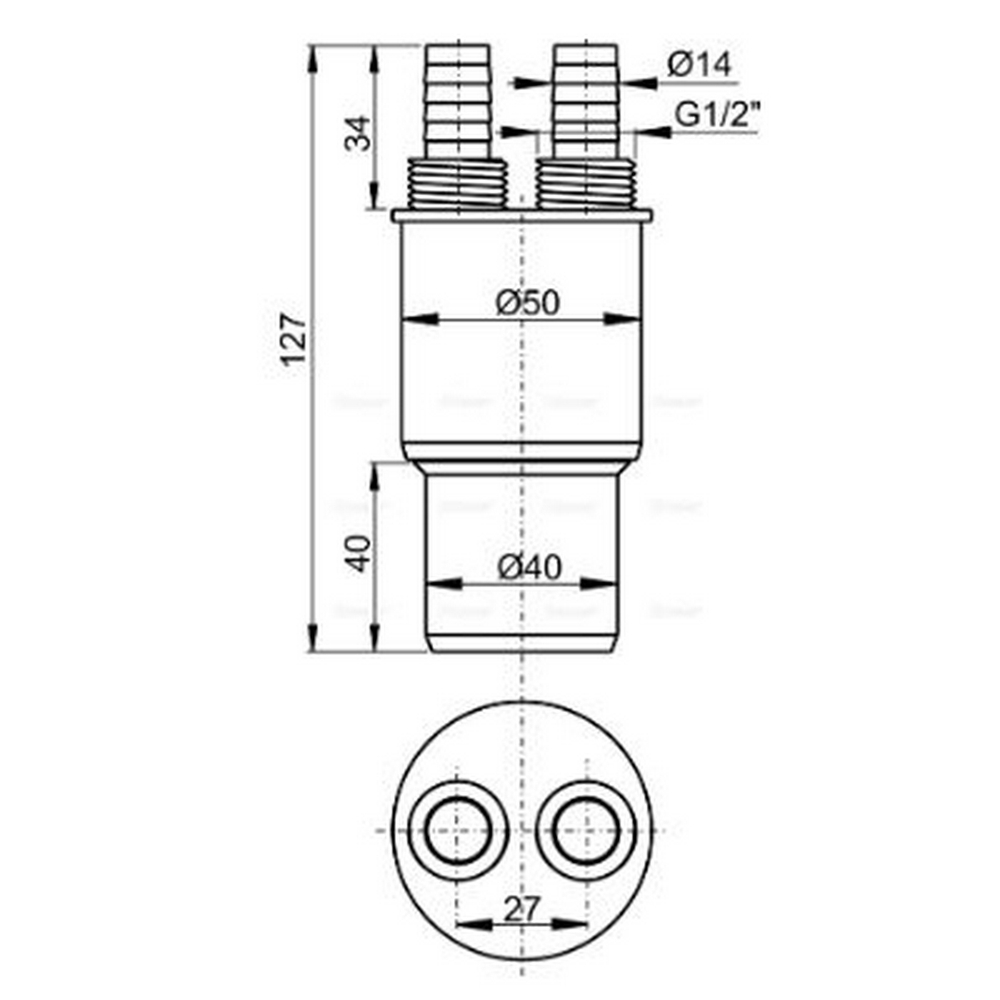 Заглушка для монтажа фильтров HT 40*50*G 1/2 AKS6 ALCAPLAST/Alcadrain