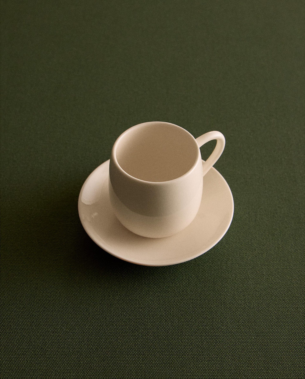 Zara Home чайная пара из каменной керамики, цвет кремовый, 9.3 см