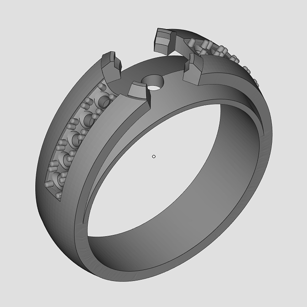 3д модель кольца с камнями