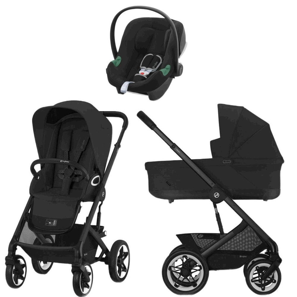 Коляска Cybex Talos S Lux BLK complete Aton B2 Volcano Black 3 в 1 Moon Black с дождевиками